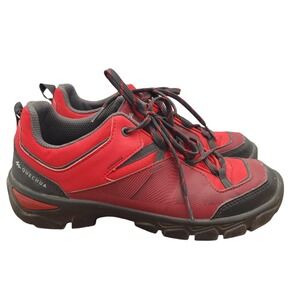 Quechua Decathalon Shoes Mens Boys Size 6‎ Red Black Sneakers Hiking Trail